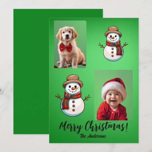 Kerst 6 kind, vrolijk kerstfeest! kerstkaart kaart (Voorkant / Achterkant)