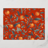 Kerst 6x foto  retro bloemig folie feestdagen briefkaart (Achterkant)