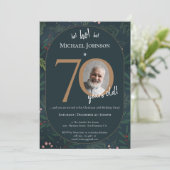 Kerst 70ste verjaardag kaart (Staand voorkant)