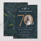 Kerst 70ste verjaardag kaart (Voorkant / Achterkant)