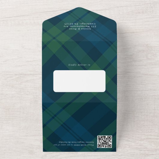 Kerst 7 Foto Wensing QR code Vakantie Kaart (Buitenkant)