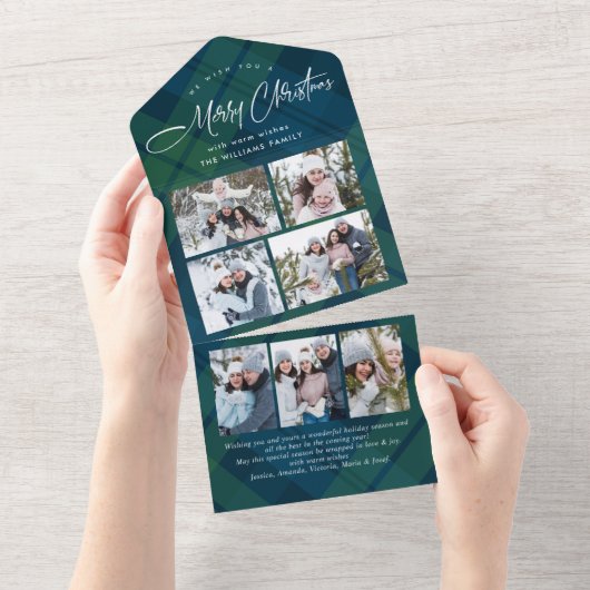 Kerst 7 Foto Wensing QR code Vakantie Kaart (Afscheurbaar)