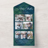 Kerst 7 Foto Wensing QR code Vakantie Kaart (Binnen)