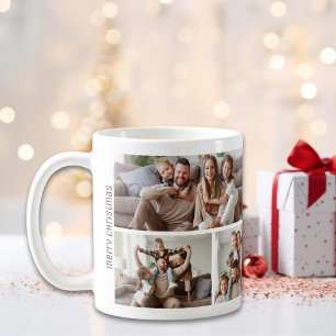 Kerst 7 foto's collage familie koffiemok