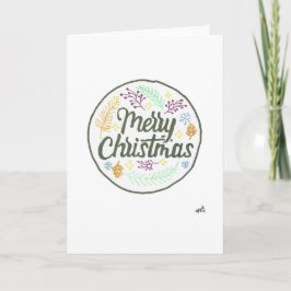 Kerst 7 Vrolijk Kerstfeest Cirkel Vakantie Kaart