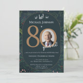 Kerst 80ste verjaardag kaart (Staand voorkant)