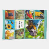 Kerst 8 Afbeelding Familiefoto ✨ Collage Custom Theedoek (Horizontaal)