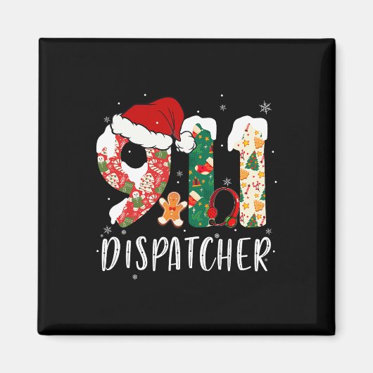Kerst 911 Dispatcher Magneet (Voorkant)