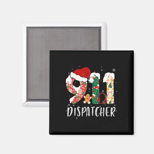 Kerst 911 Dispatcher Magneet (Voorkant / Achterkant)