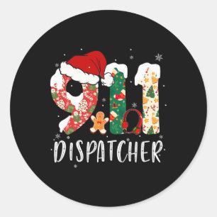 Kerst 911 Dispatcher Ronde Sticker