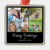 Kerst 9 foto collage metalen ornament (Voorkant)