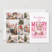 Kerst 9 Foto Roze Notenkraker Feestdagenkaart (Voorkant)