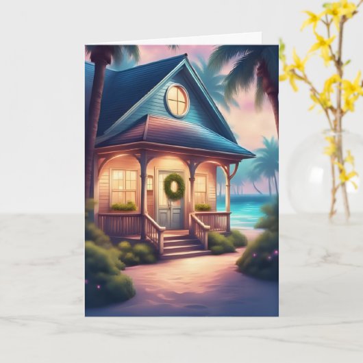 Kerst aan de kust kaart (Gele Bloem)