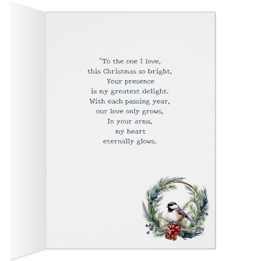 Kerst aan de One I Love Chickadee Vogelkrans (Binnen (Rechts))