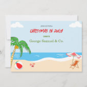 Kerst aan Zee in Juli Aangepaste Naam Log & Tekst Kaart (Voorkant)