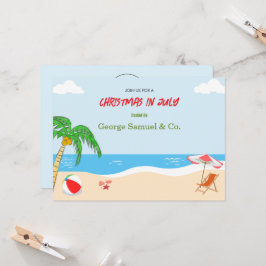 Kerst aan Zee in Juli Aangepaste Naam Log & Tekst Kaart