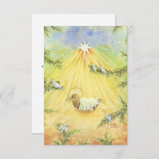 Kerst aanbidden Jesus Enclosure Kaarten Gift Label (Voorkant / Achterkant)