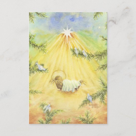 Kerst aanbidden Jesus Enclosure Kaarten Gift Label (Voorkant)