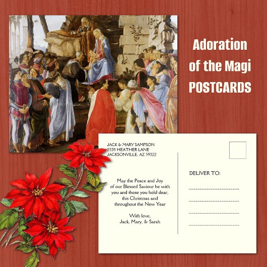 Kerst Aanbidding van de Magi Epifanie Religieus Briefkaart