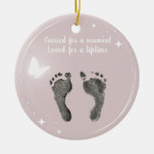Kerst Aangepast Uw Baby Voet Prints Vlinder Keramisch Ornament (Voorkant)