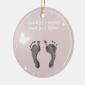 Kerst Aangepast Uw Baby Voet Prints Vlinder Keramisch Ornament (Links)