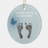 Kerst Aangepast Uw Baby Voet Prints Vlinder Keramisch Ornament (Links)