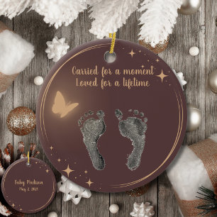 Kerst Aangepast Uw Baby Voet Prints Vlinder Keramisch Ornament
