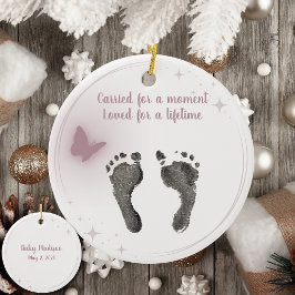 Kerst Aangepast Uw Baby Voet Prints Vlinder Keramisch Ornament