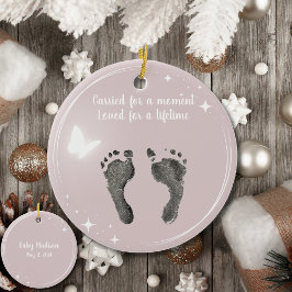 Kerst Aangepast Uw Baby Voet Prints Vlinder Keramisch Ornament