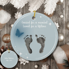 Kerst Aangepast Uw Baby Voet Prints Vlinder Keramisch Ornament