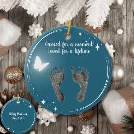 Kerst Aangepast Uw Baby Voet Prints Vlinder Keramisch Ornament