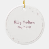 Kerst Aangepast Uw Baby Voet Prints Vlinder Keramisch Ornament (Achterkant)