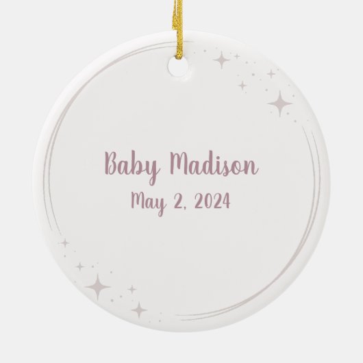 Kerst Aangepast Uw Baby Voet Prints Vlinder Keramisch Ornament (Achterkant)