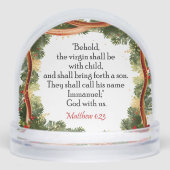 Kerst aangepaste bijbelvers met familiefoto sneeuwbol (Voorkant)