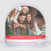 Kerst aangepaste bijbelvers met familiefoto sneeuwbol (Achterkant)