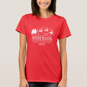 Kerst aangepaste bijpassende familienaam t-shirt