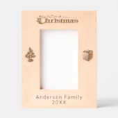 Kerst Aangepaste Familienaam Boom Snowflakes 4x6 Gegraveerde Lijstjes (Voorkant)