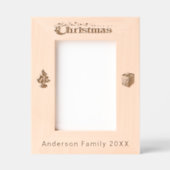 Kerst Aangepaste Familienaam Boom Snowflakes 5x7 Gegraveerde Lijstjes (Voorkant)