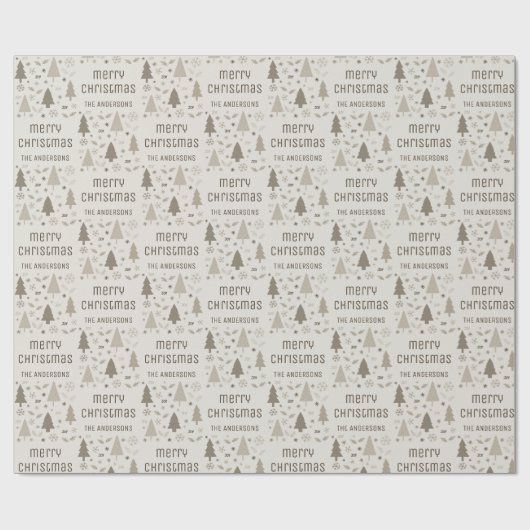 Kerst aangepaste familienaam cadeaupapier (Vlak)