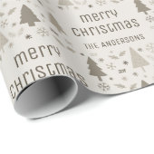 Kerst aangepaste familienaam cadeaupapier (Rol Hoek)