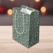 Kerst Aangepaste Familienaam Sage Green Medium Cadeauzakje