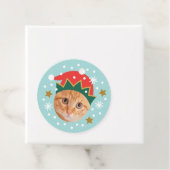 Kerst Aangepaste Fotonaam Grappig Elf Blauw Gift Bedankjes Labels (In situ)