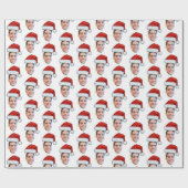 Kerst Aangepaste Gezicht Foto Santa Hat Gift Cadeaupapier (Vlak)
