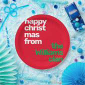 Kerst aangepaste minimale moderne partij rood groe papieren bordje (Feest)