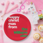 Kerst aangepaste minimale moderne partij rood groe papieren bordje (Feest)