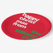 Kerst aangepaste minimale moderne partij rood groe papieren bordje (Gekanteld)