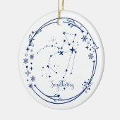 Kerst Aangepaste Naam Boogschutter Zodiac Sign Bla Keramisch Ornament (Links)