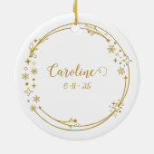 Kerst Aangepaste Naam Gemini Zodiac Sign Gold Keramisch Ornament (Achterkant)