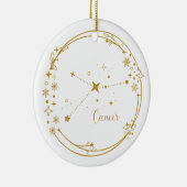 Kerst Aangepaste Naam Kanker Zodiac Sign Gold Keramisch Ornament (Rechts)