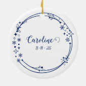 Kerst Aangepaste Naam Schorpioen Zodiac Sign Blauw Keramisch Ornament (Achterkant)